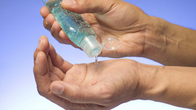 Hand Washing, using sanitizing gel